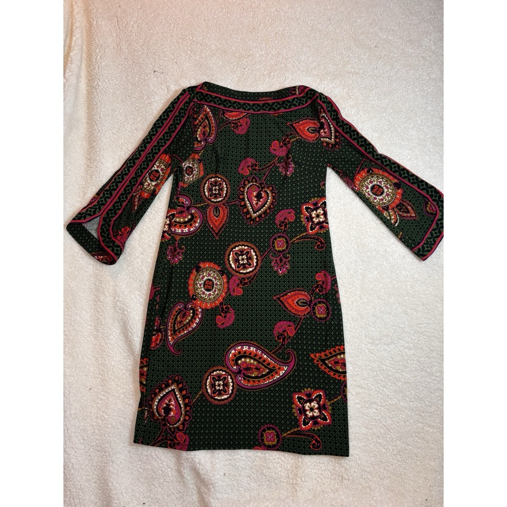 Trina Turk Shift Dress Size 14‎ Lace 3/4 Bell Sleeves Pink Orange